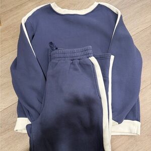 Women's Navy Blue Joggers with White Trim